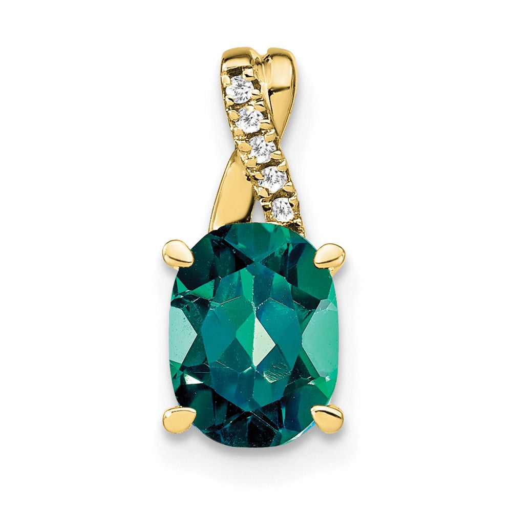 Oval Gemstone & Diamond Pendants