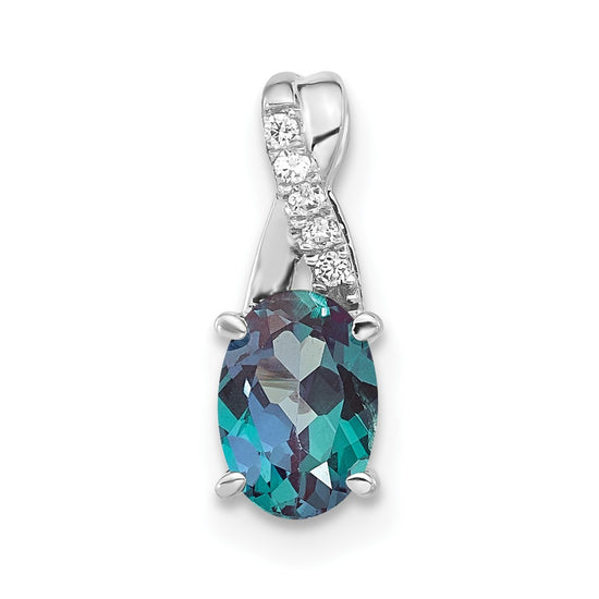Oval Gemstone & Diamond Pendants