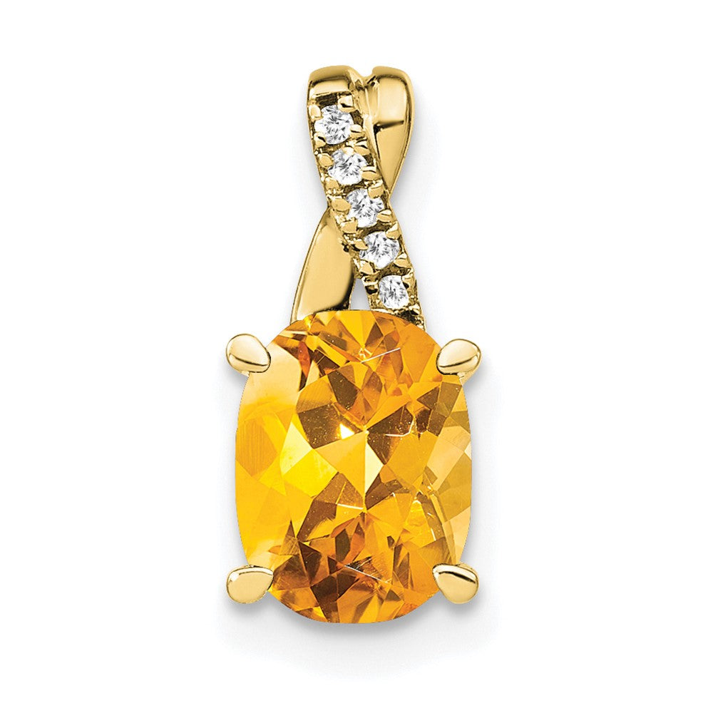 Oval Gemstone & Diamond Pendants