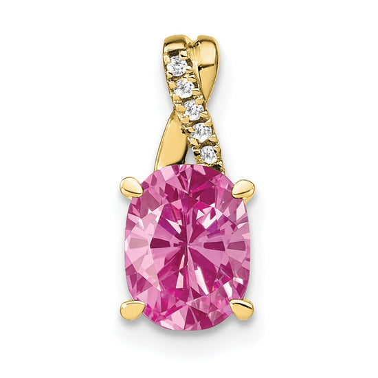 Oval Gemstone & Diamond Pendants