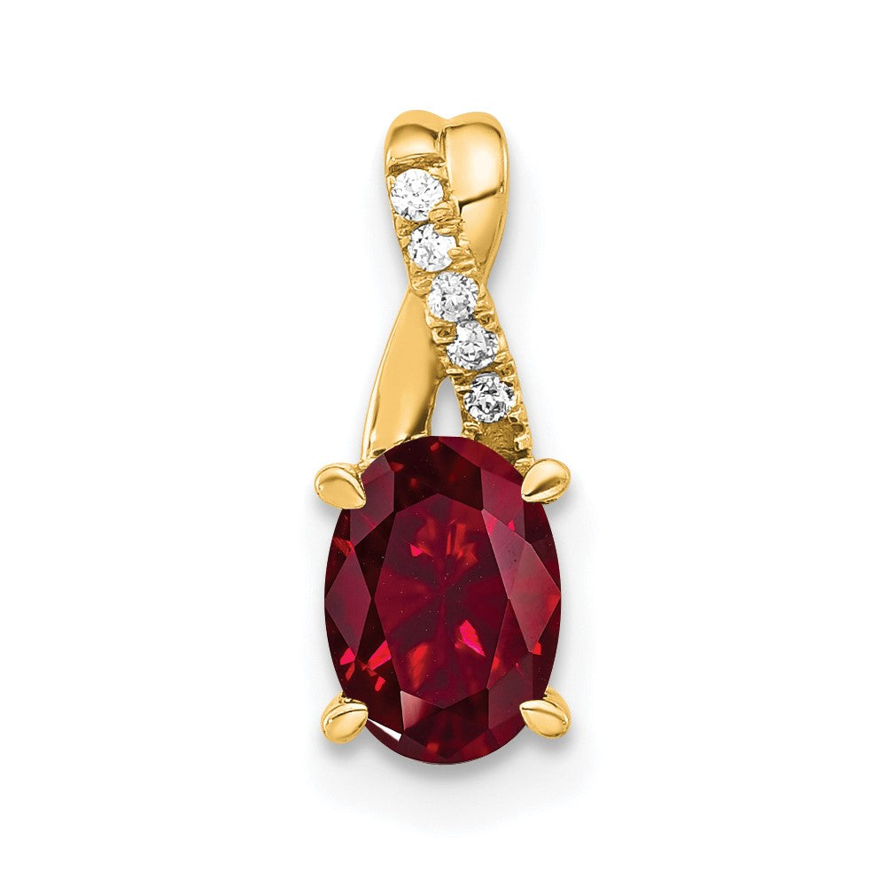 Oval Gemstone & Diamond Pendants