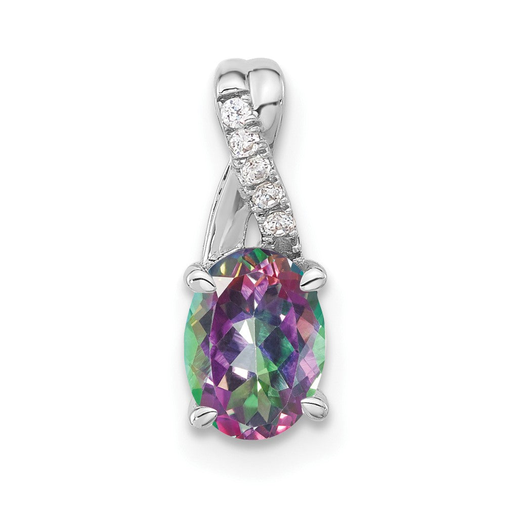 Oval Gemstone & Diamond Pendants