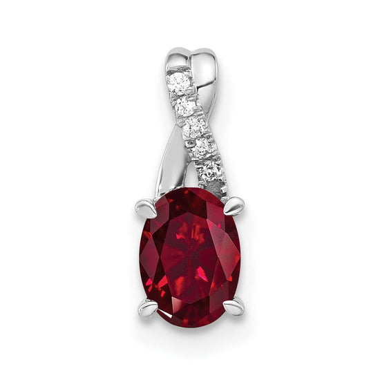 Oval Gemstone & Diamond Pendants