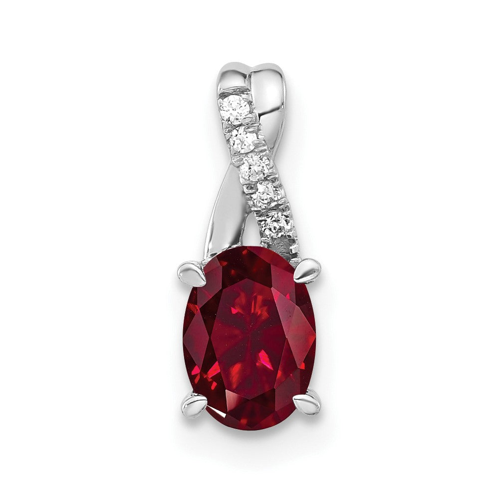 Oval Gemstone & Diamond Pendants