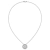 14k White Gold 1/2 carat Diamond Vintage Hearts Pendant 18 inch Necklace