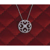 14k White Gold 1/2 carat Diamond Vintage Hearts Pendant 18 inch Necklace