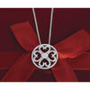 14k White Gold 1/2 carat Diamond Vintage Hearts Pendant 18 inch Necklace