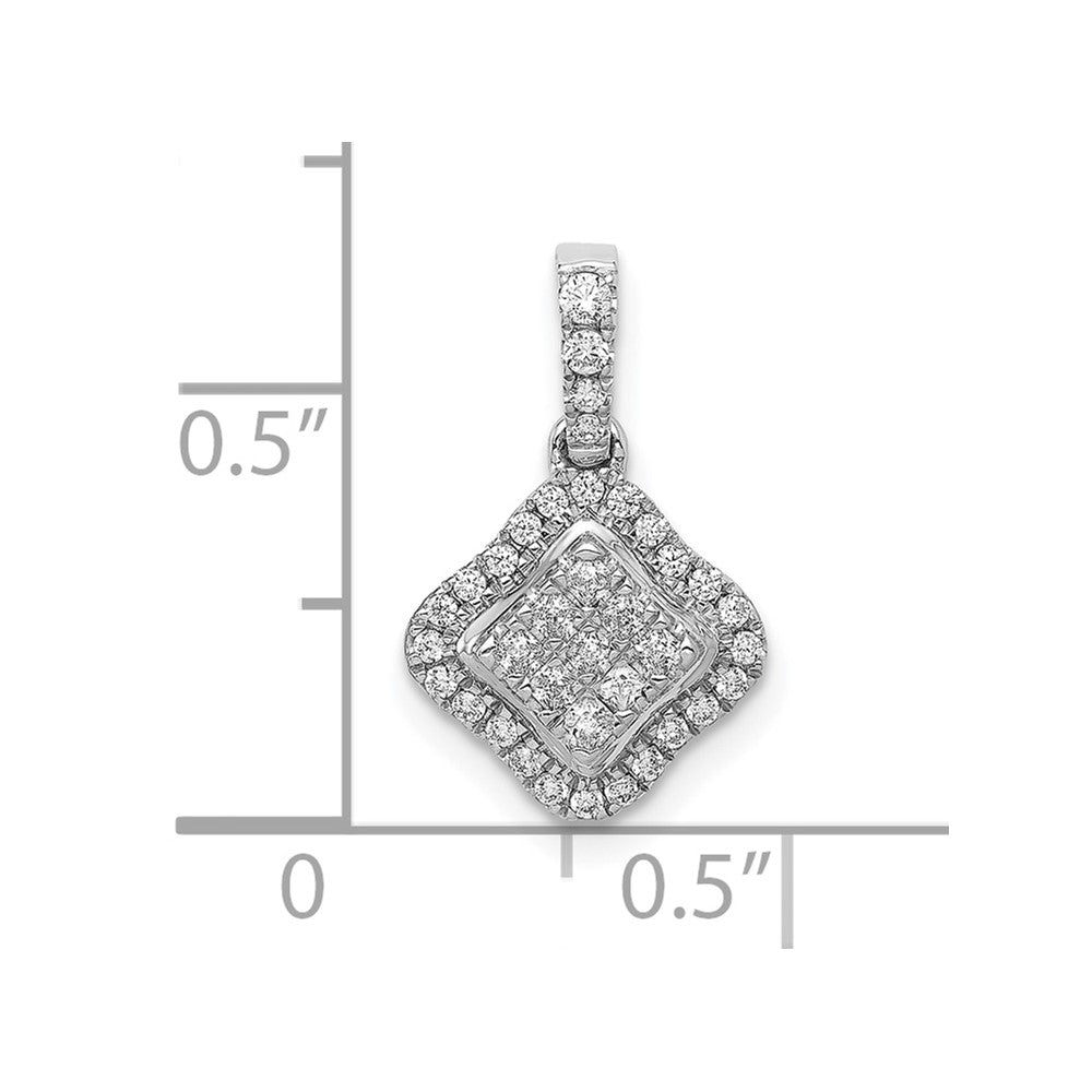 Gold Polished Diamond Slide Pendant
