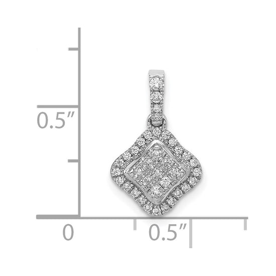 Gold Polished Diamond Slide Pendant