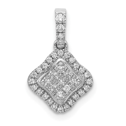 Gold Polished Diamond Slide Pendant