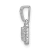 14k White Gold 1/4 carat Diamond Square Halo Cluster Pendant
