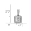 14k White Gold 1/4 carat Diamond Square Halo Cluster Pendant