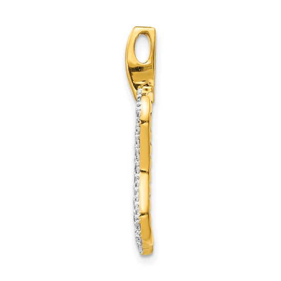 14k Polished 1/2 carat Diamond Fancy Pendant