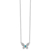 14k White Gold 1/3 carat Diamond and Turquoise Butterfly 18 inch Necklace