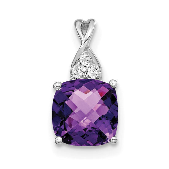 Cushion Gemstone & Diamond Pendants