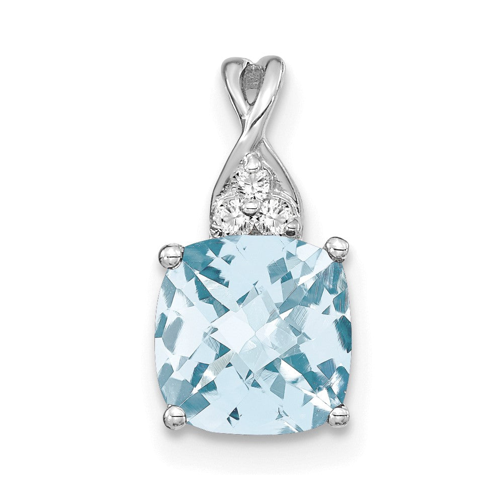 Cushion Gemstone & Diamond Pendants