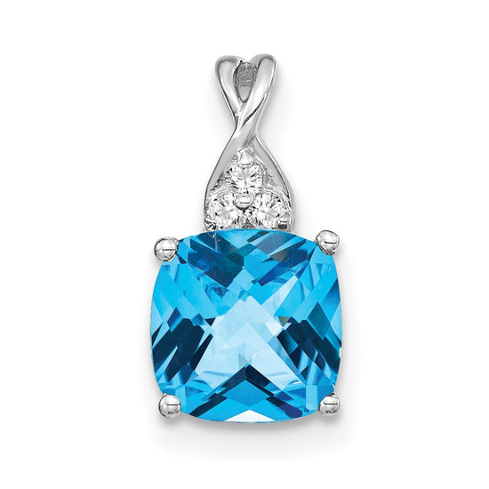 Cushion Gemstone & Diamond Pendants