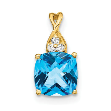 Cushion Gemstone & Diamond Pendants