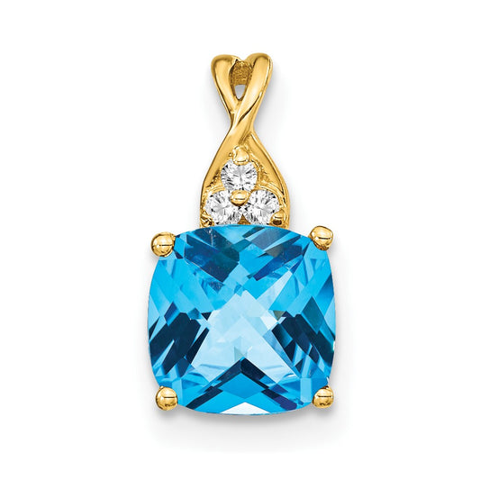 Cushion Gemstone & Diamond Pendants