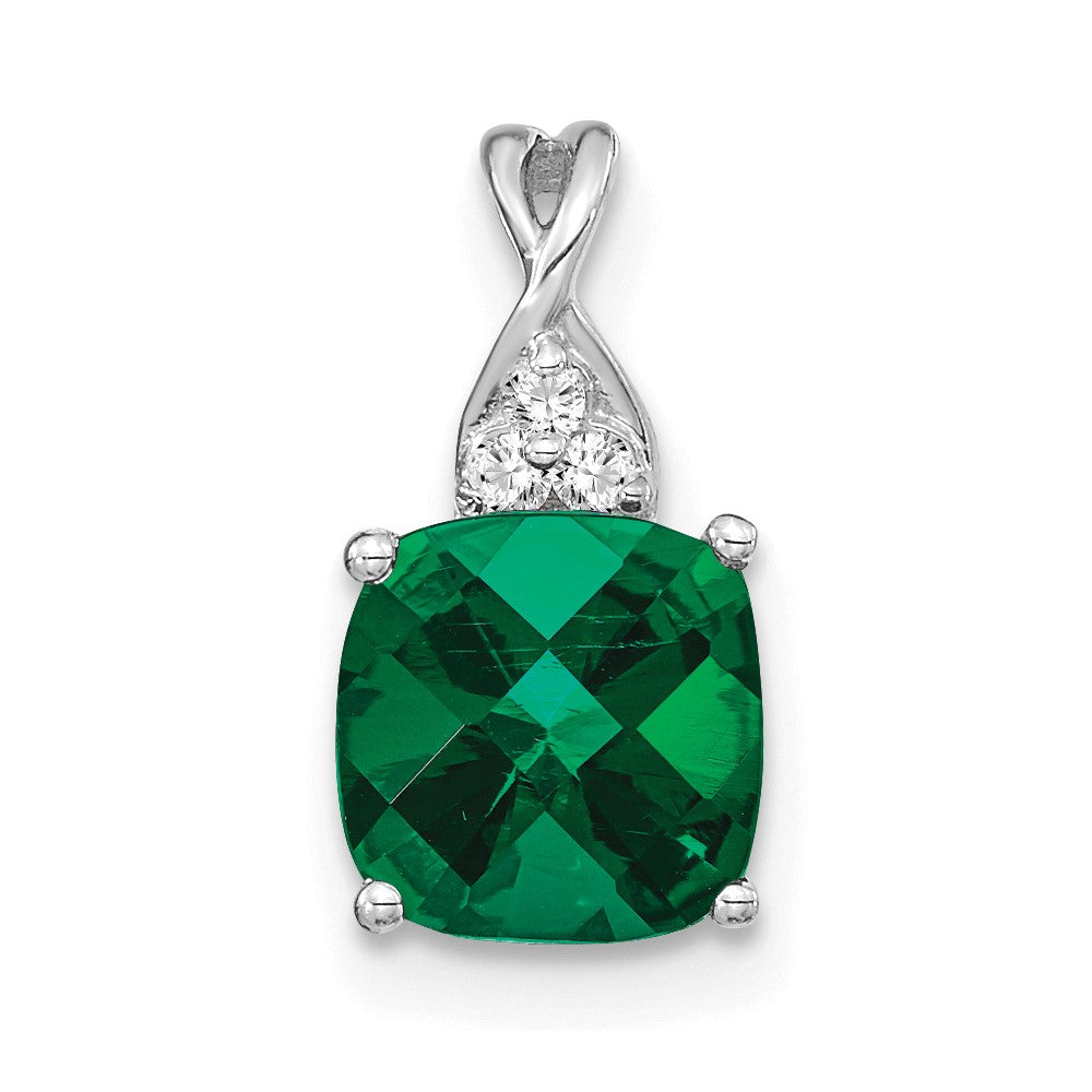 Cushion Gemstone & Diamond Pendants