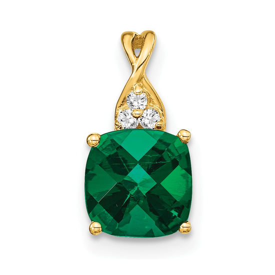 Cushion Gemstone & Diamond Pendants