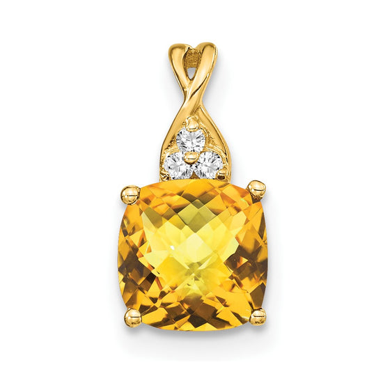 Cushion Gemstone & Diamond Pendants