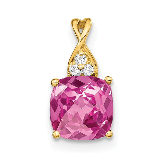 Cushion Gemstone & Diamond Pendants