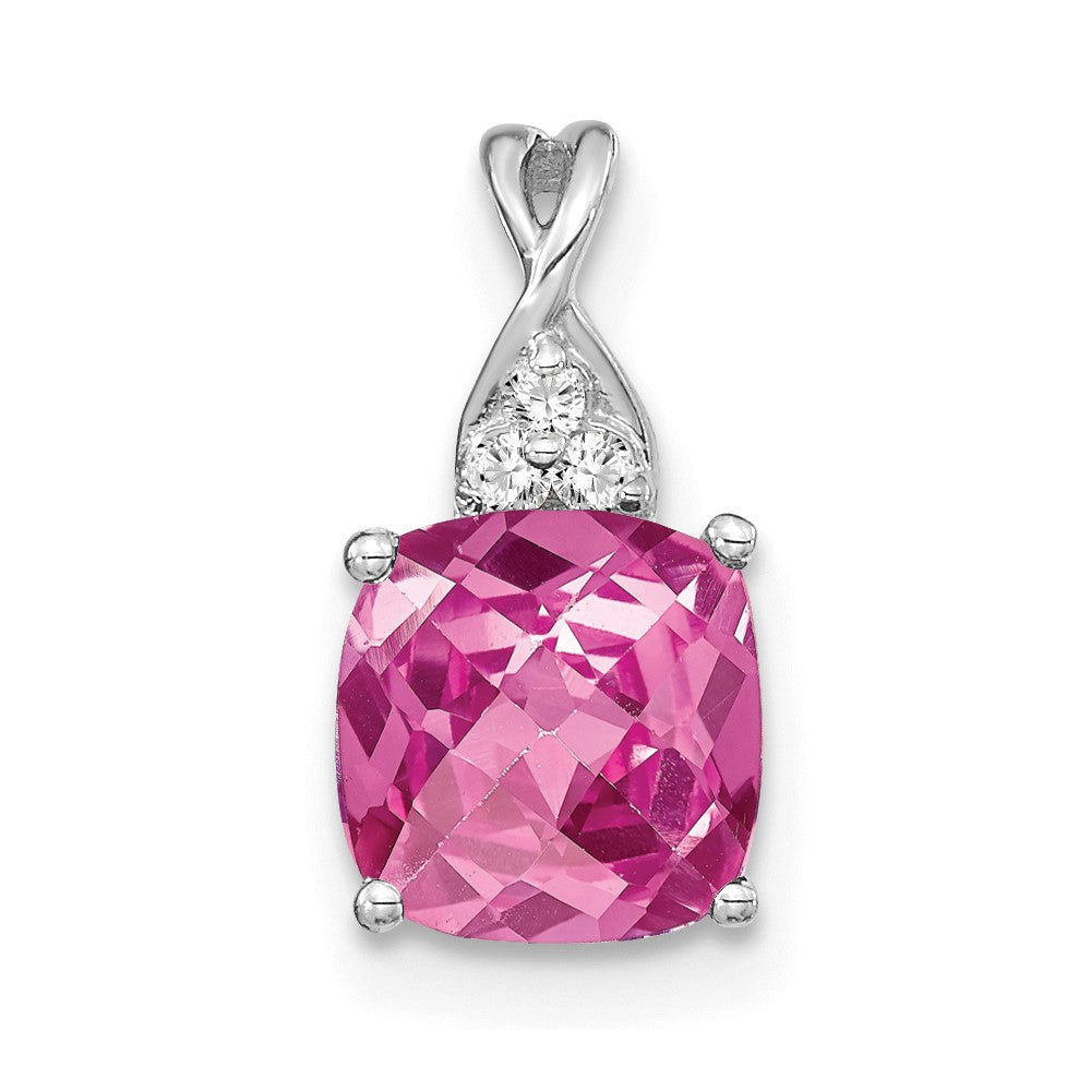 Cushion Gemstone & Diamond Pendants