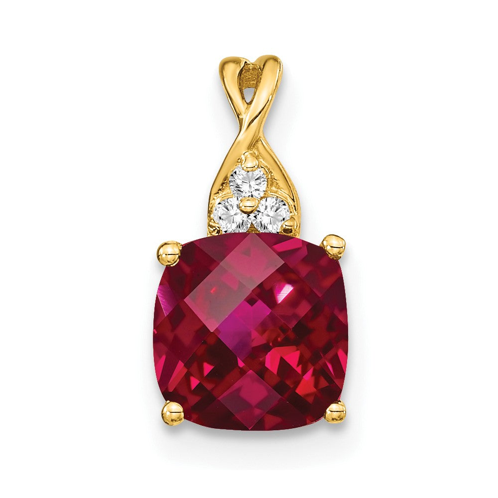Cushion Gemstone & Diamond Pendants