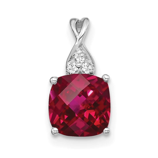 Cushion Gemstone & Diamond Pendants