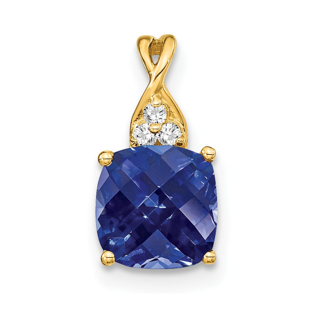 Cushion Gemstone & Diamond Pendants