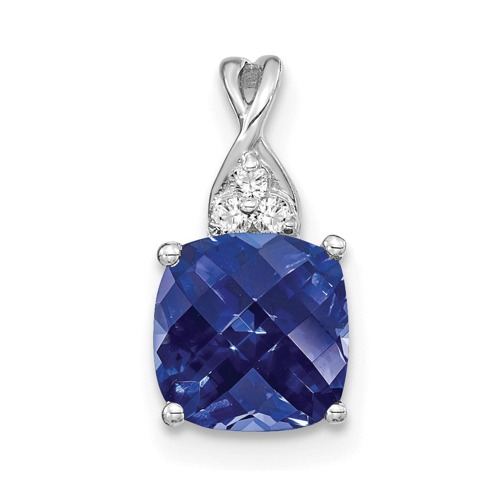 Cushion Gemstone & Diamond Pendants