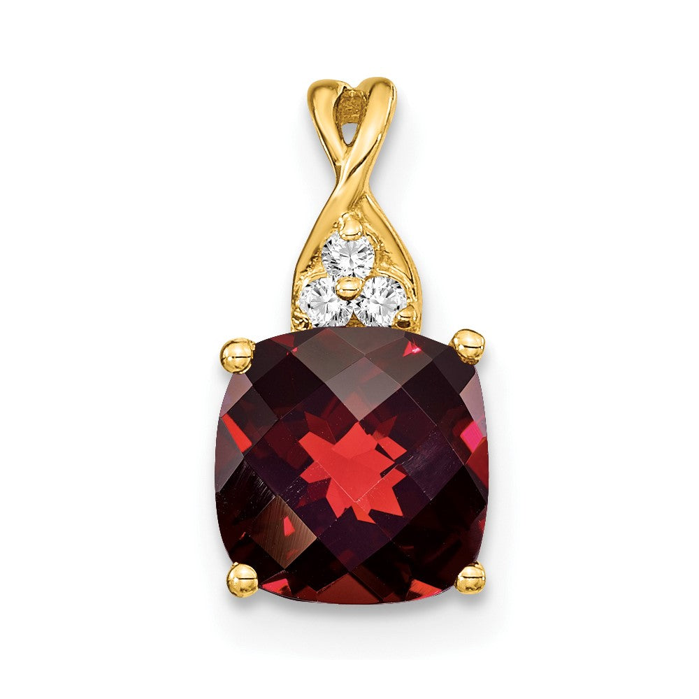 Cushion Gemstone & Diamond Pendants