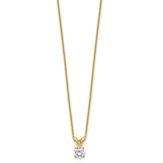 14kw Round Lab Grown Diamond Solitaire Necklace