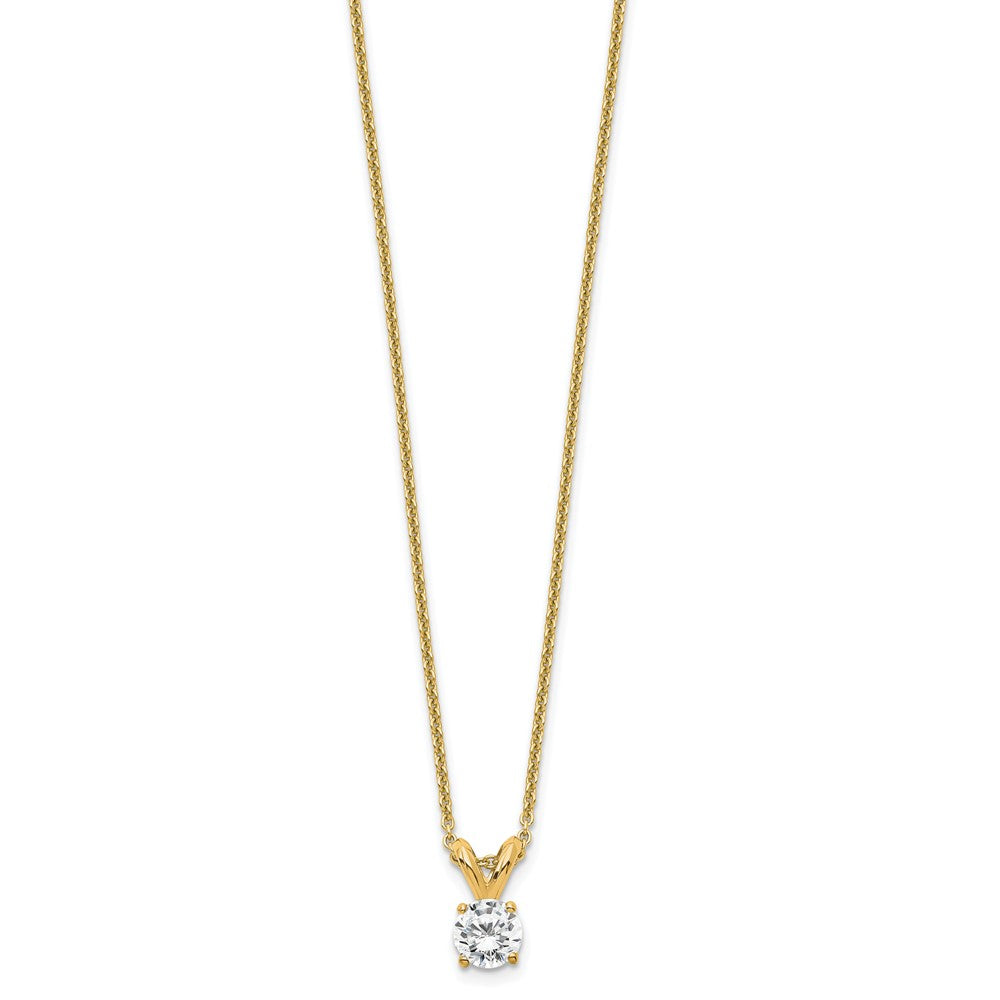 14kw Round Lab Grown Diamond Solitaire Necklace