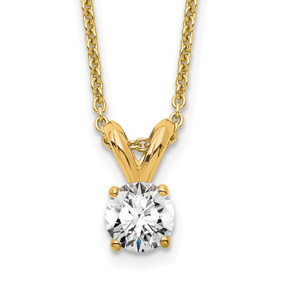 14kw Round Lab Grown Diamond Solitaire Necklace