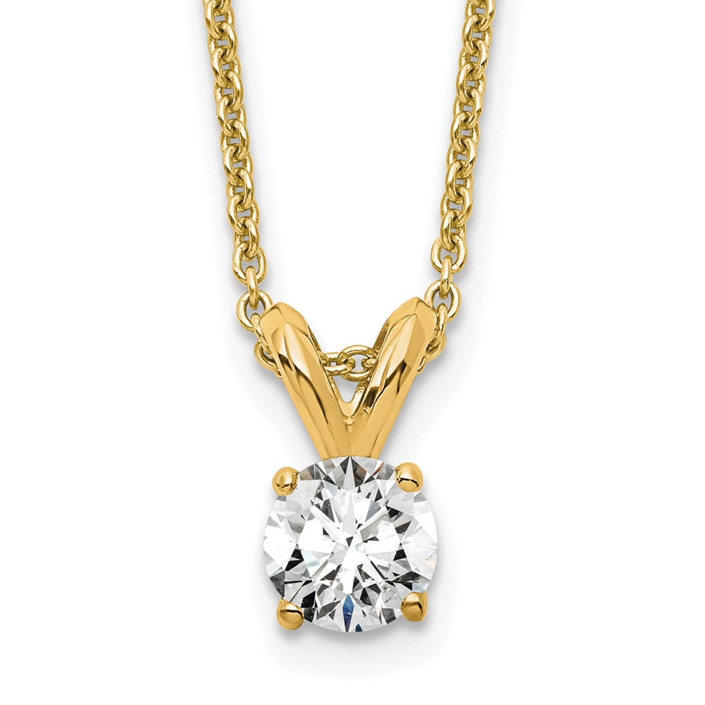 14kw Round Lab Grown Diamond Solitaire Necklace