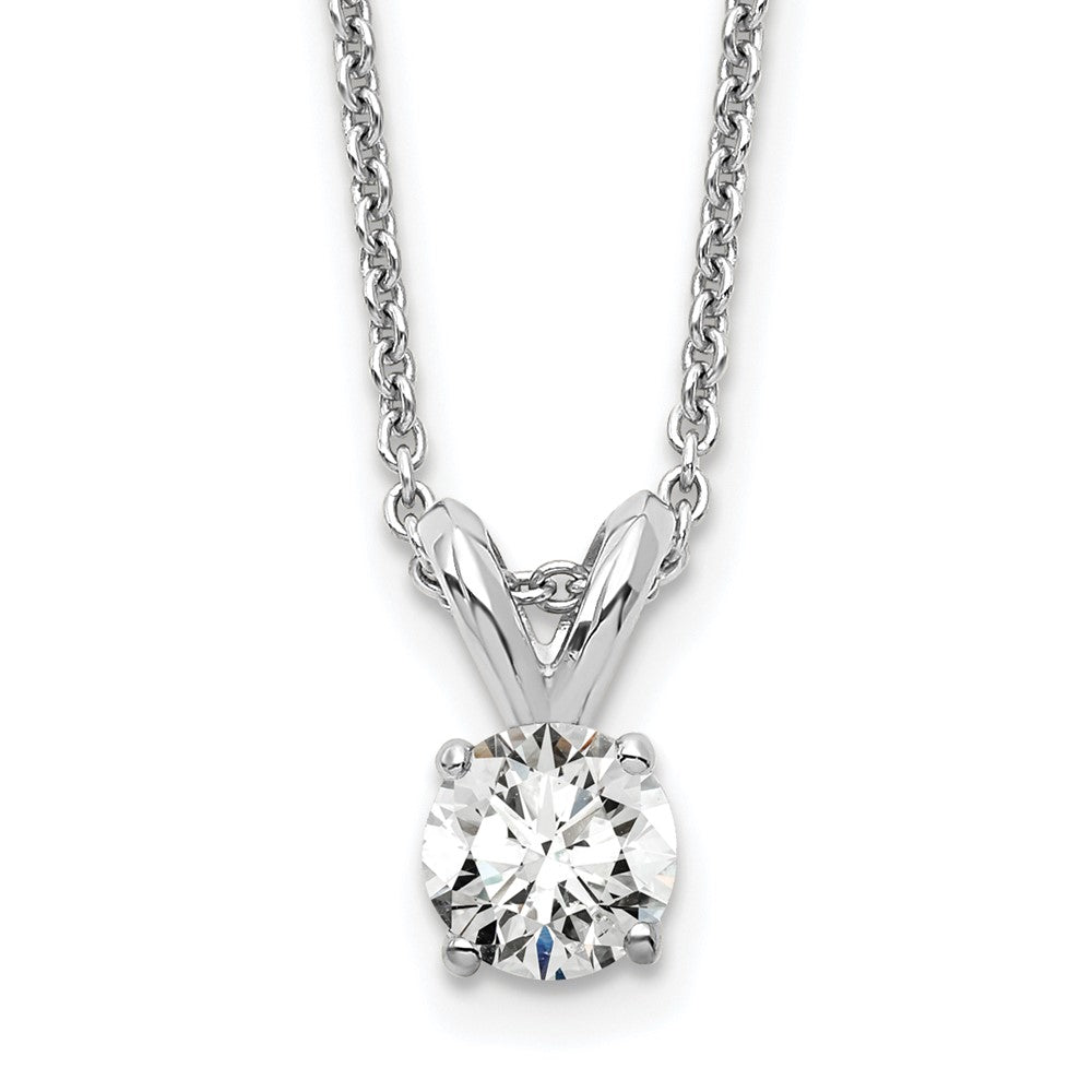 14kw Round Lab Grown Diamond Solitaire Necklace