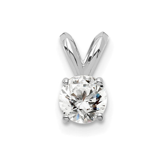 14ky Round Lab Grown Diamond Solitaire Pendant
