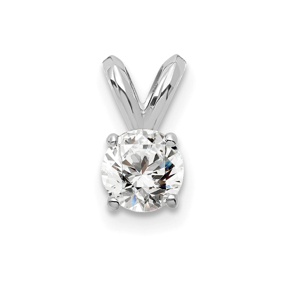 14ky Round Lab Grown Diamond Solitaire Pendant