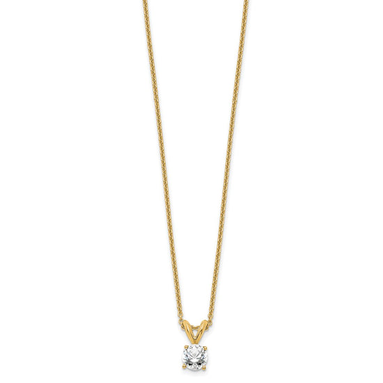 14kw Round Lab Grown Diamond Solitaire Necklace