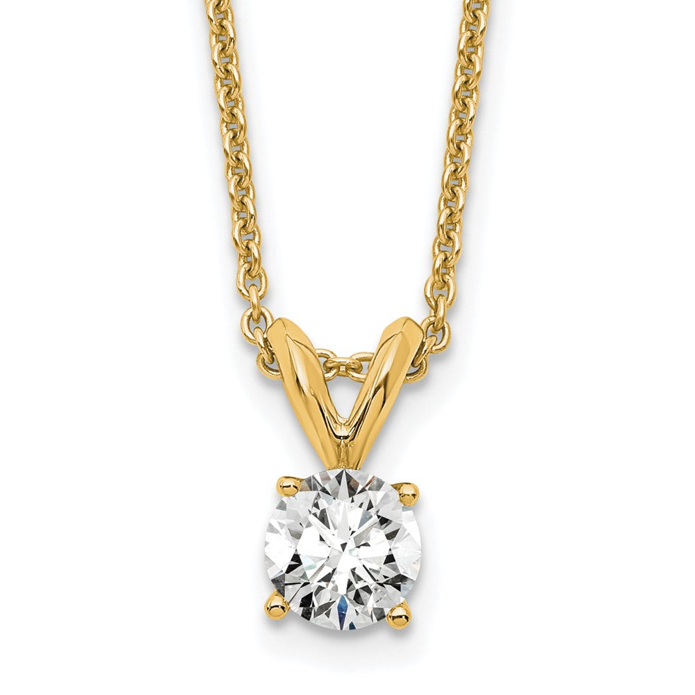 14kw Round Lab Grown Diamond Solitaire Necklace