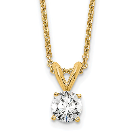 14kw Round Lab Grown Diamond Solitaire Necklace
