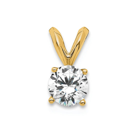 14ky Round Lab Grown Diamond Solitaire Pendant