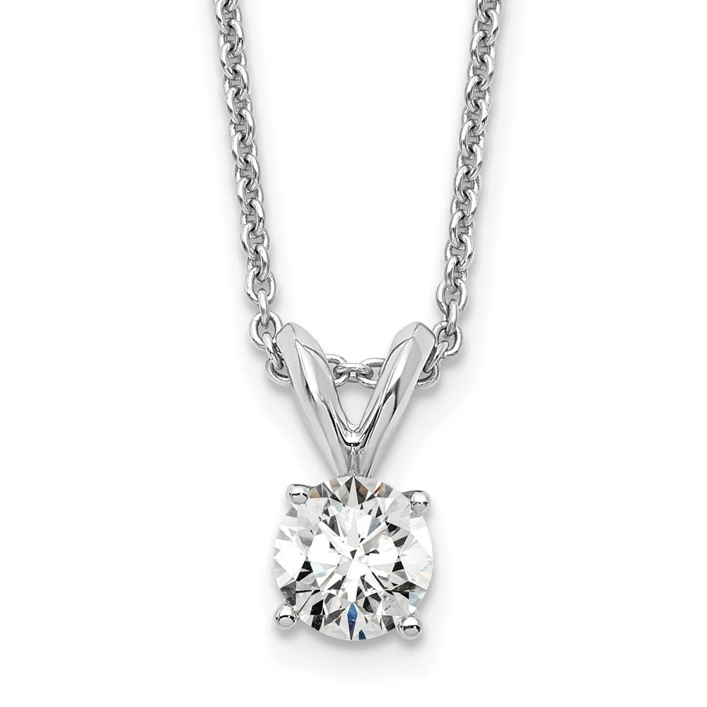 14kw Round Lab Grown Diamond Solitaire Necklace