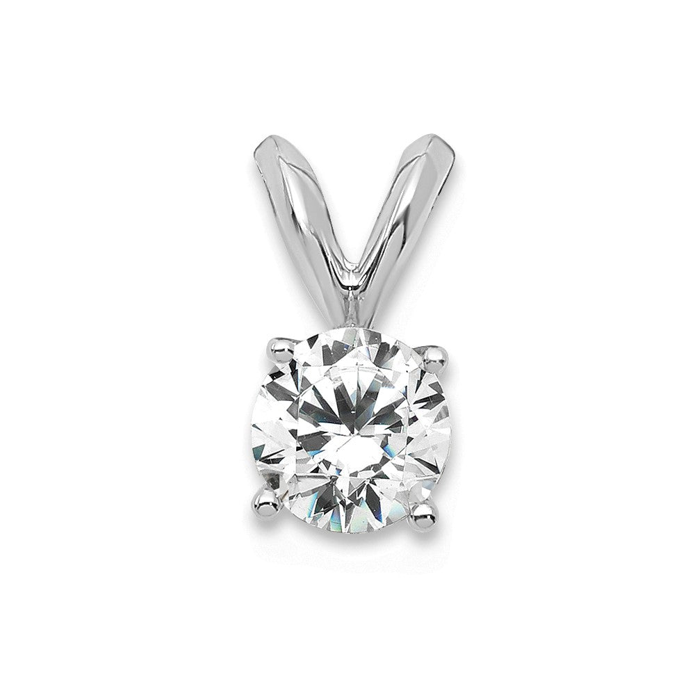 14ky Round Lab Grown Diamond Solitaire Pendant