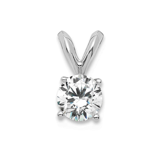 14ky Round Lab Grown Diamond Solitaire Pendant