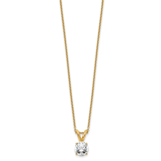 14kw Round Lab Grown Diamond Solitaire Necklace