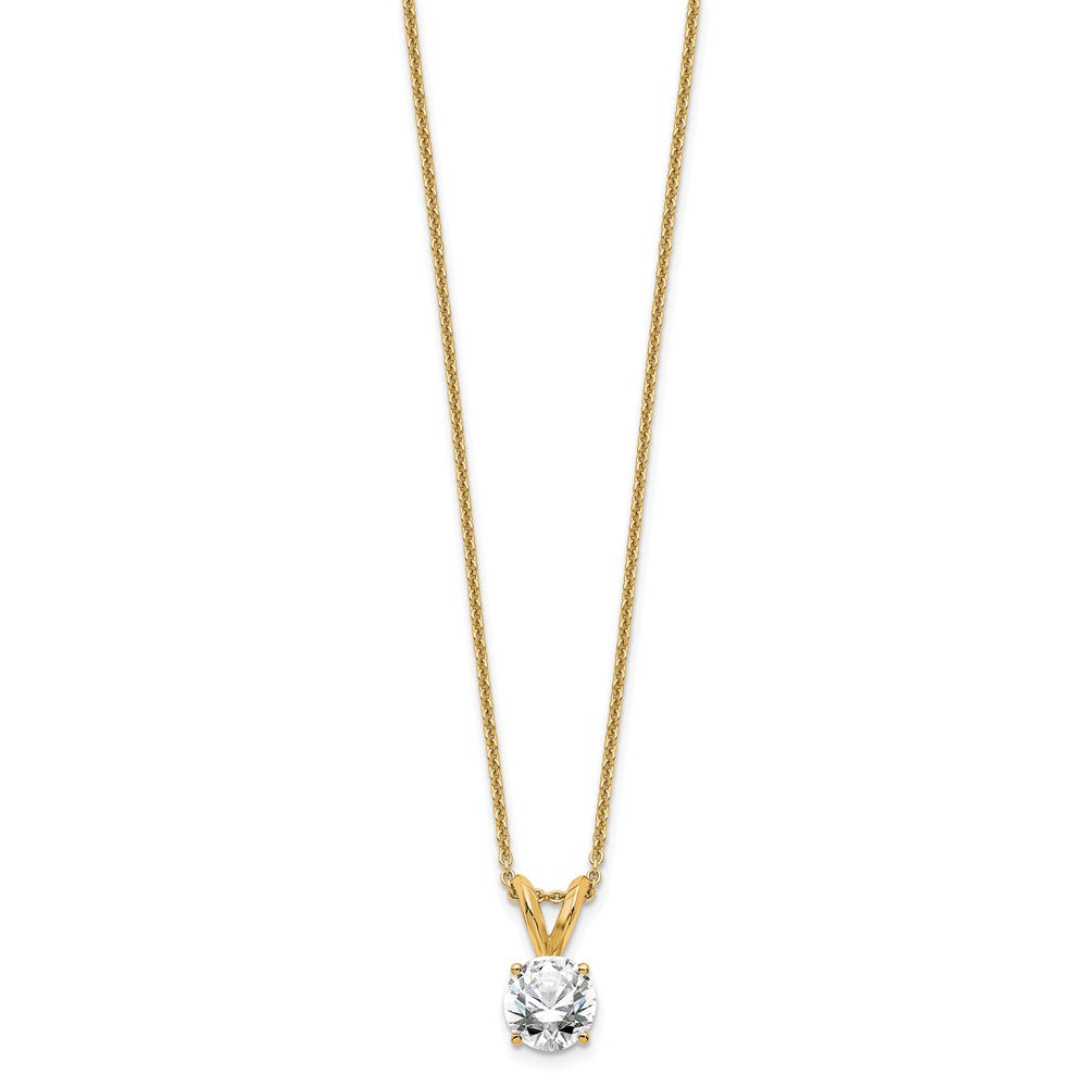 14kw Round Lab Grown Diamond Solitaire Necklace