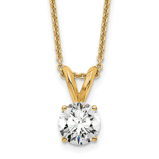 14kw Round Lab Grown Diamond Solitaire Necklace